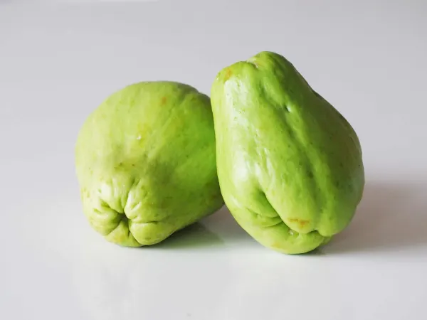 2 chayote squash before being prepared for babies starting solids