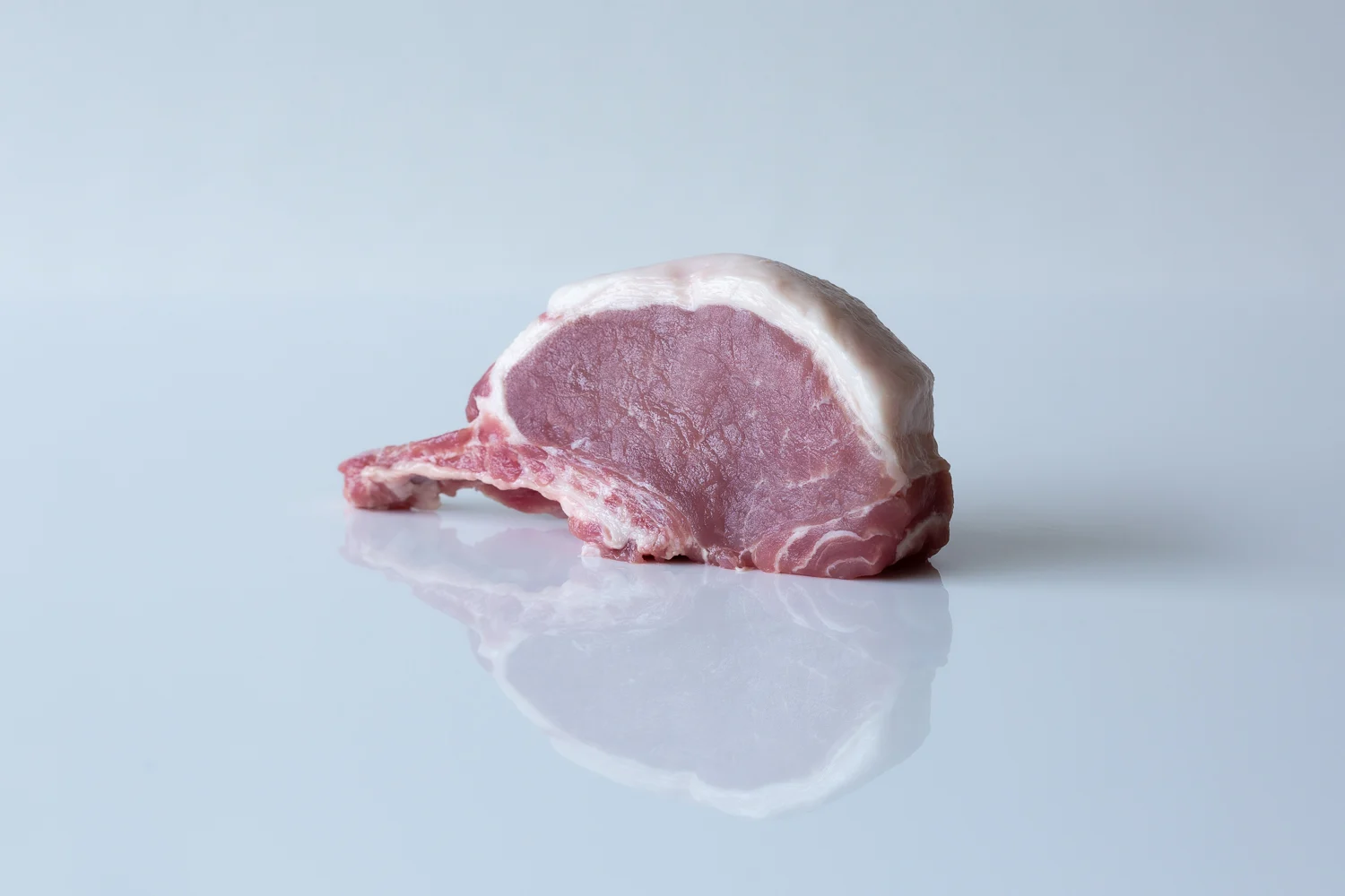 a photograph of an uncooked pork chop