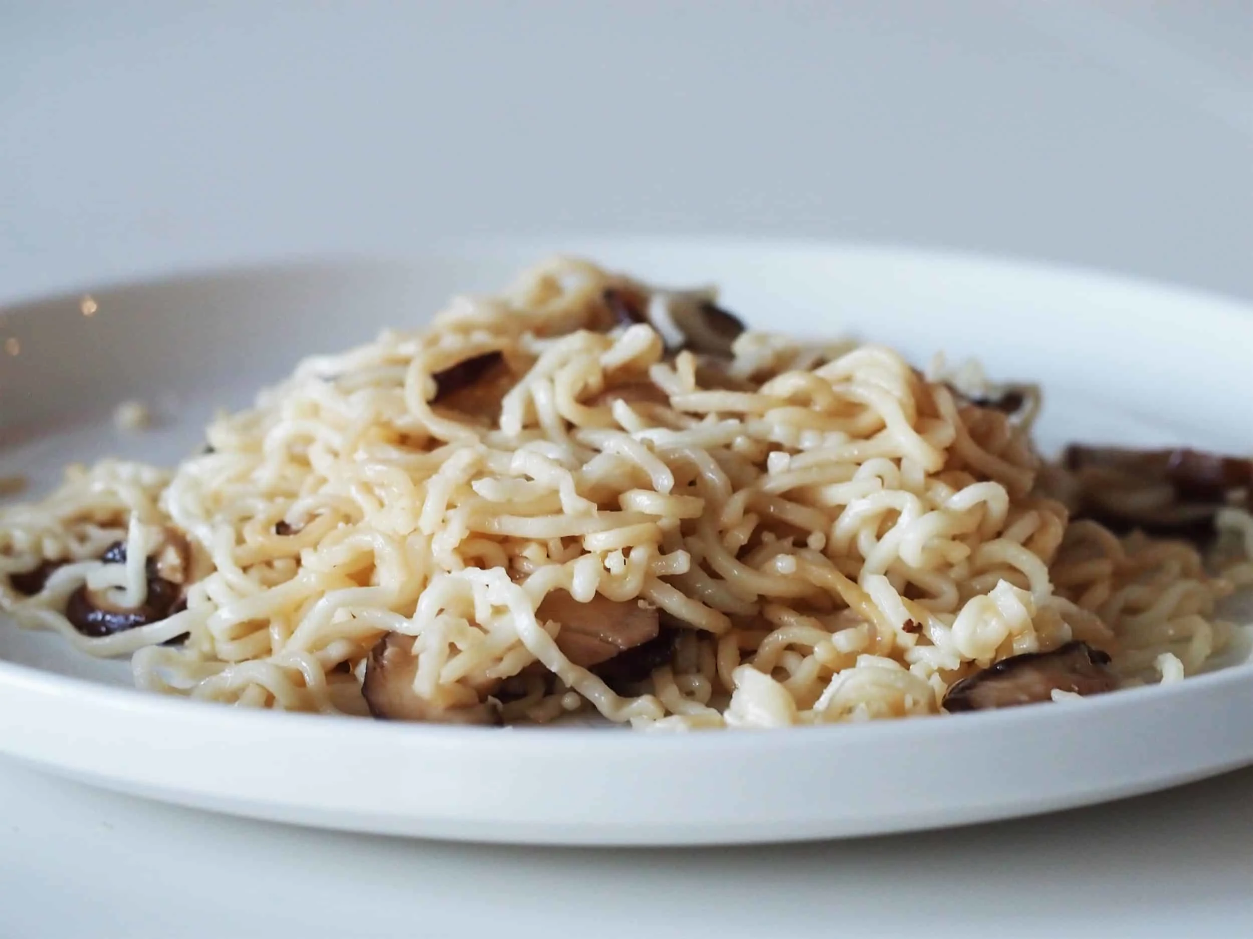 a plate of ramen noodles before being prepared for babies starting solids