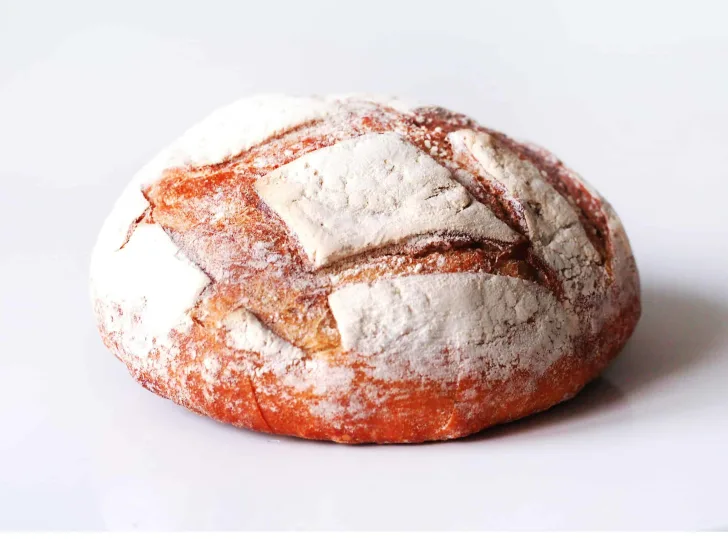 A sourdough boule before being prepared for babies starting solids