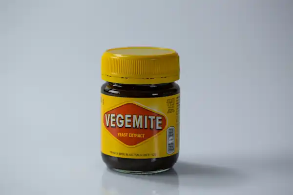 a bottle of Vegemite on a white background