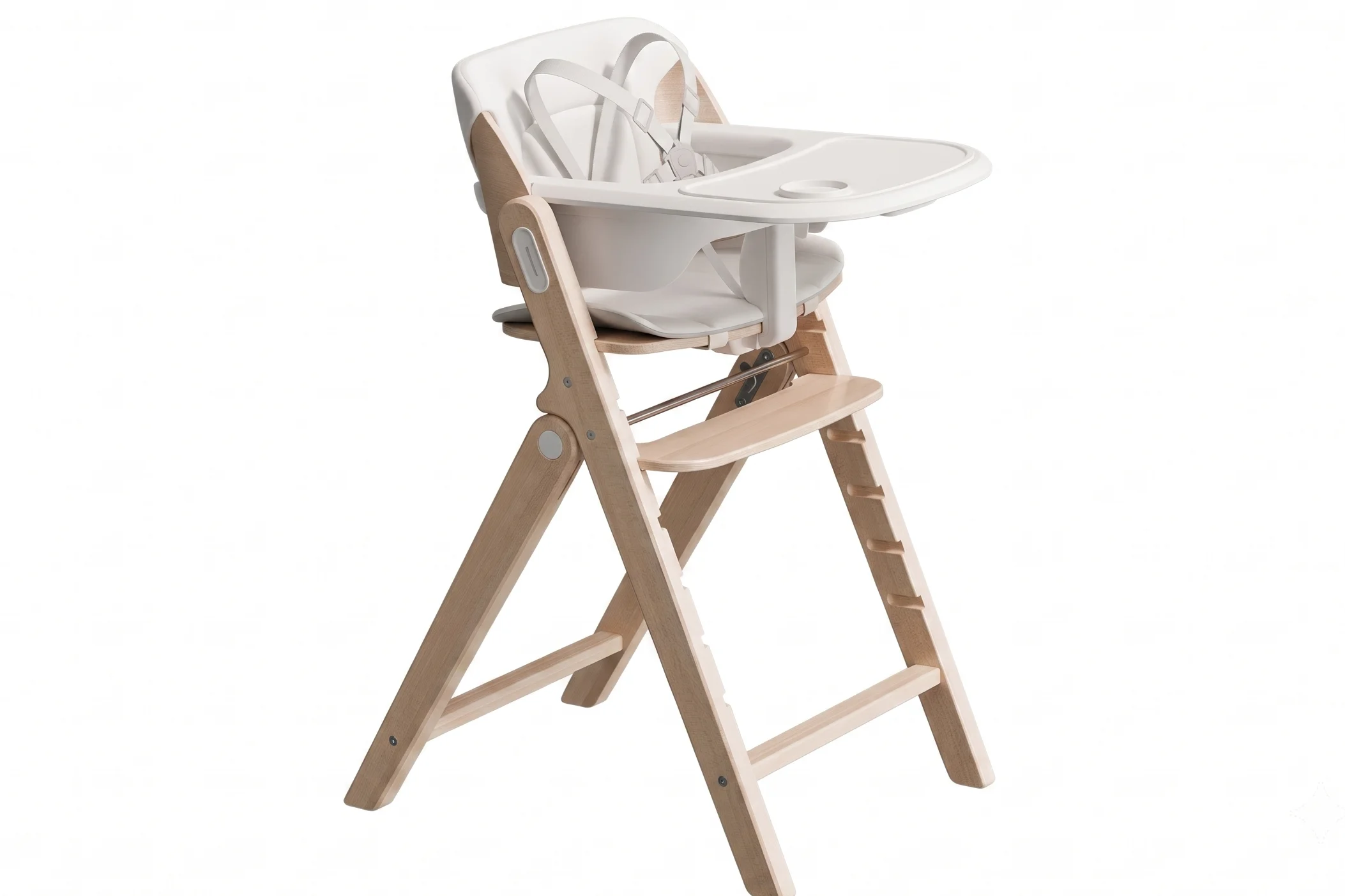 a photograph of a high chair with a thin black borderline