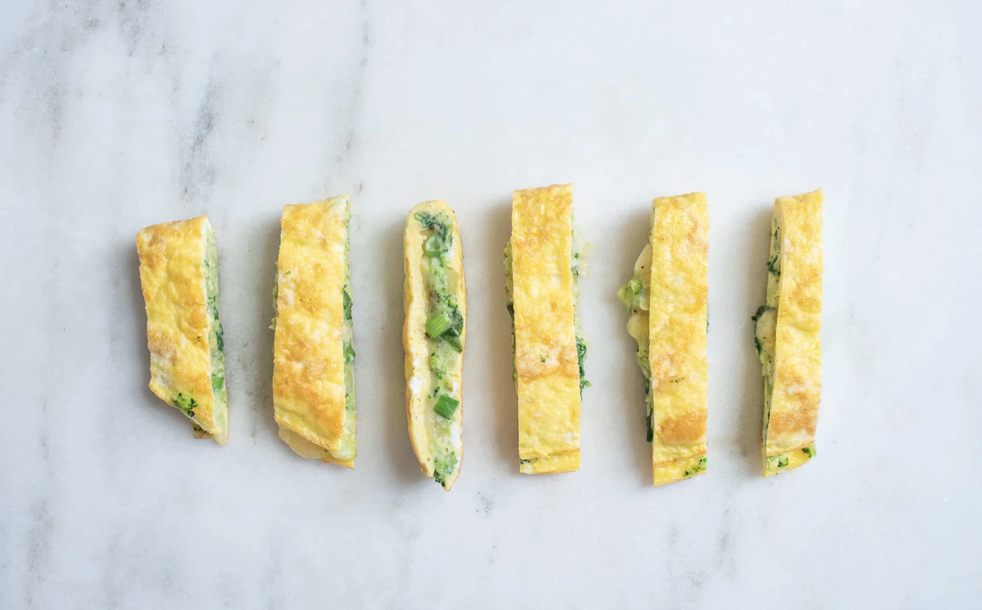 strips of spinach and goat cheese omelet