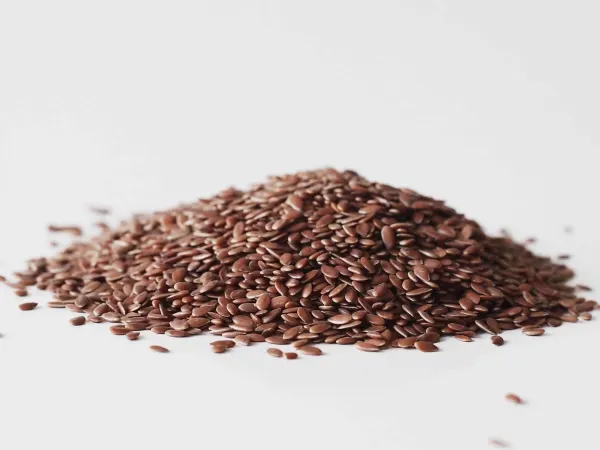 a pile of flaxseeds before being prepared for babies starting solid food