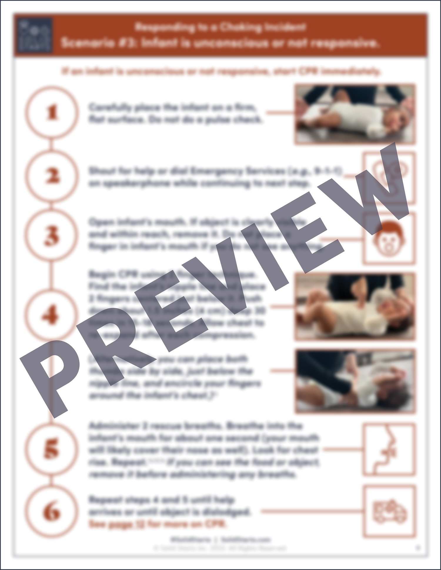 Infant Rescue Choking First Aid & CPR Solid Starts
