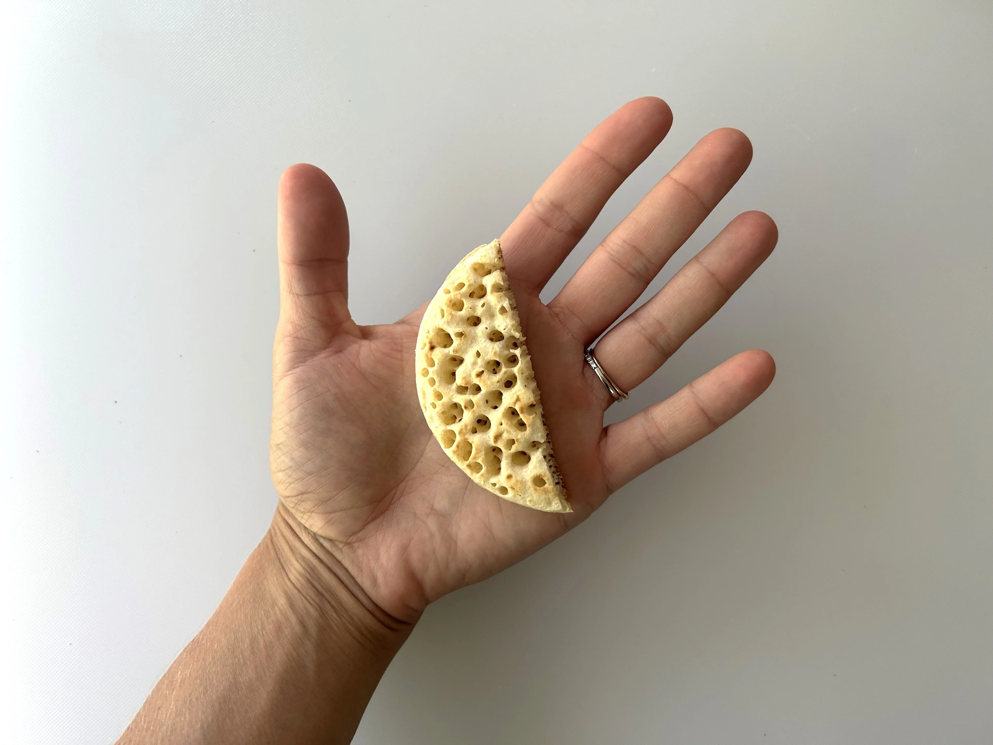 Crumpet strip hand pic