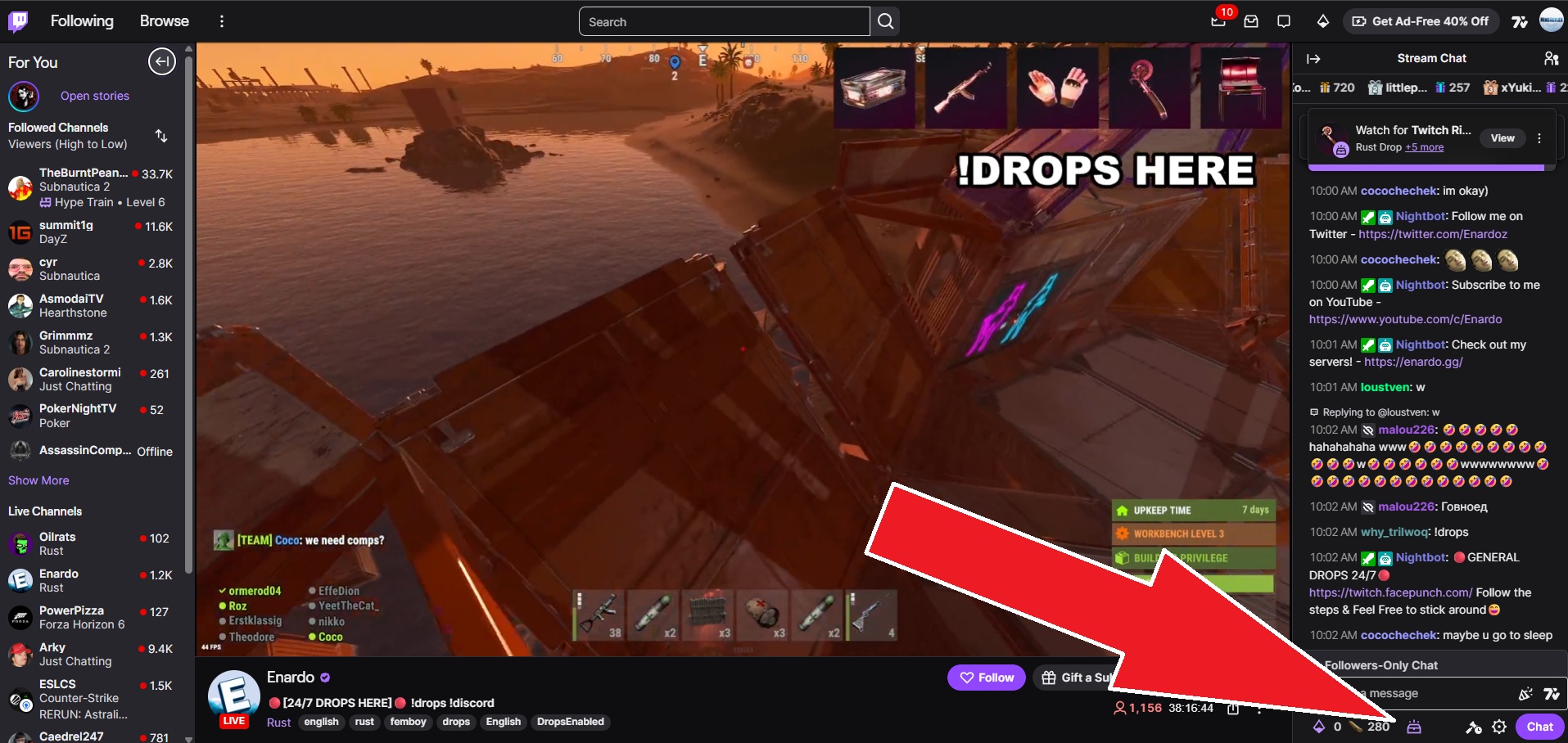 Purple lootbox icon signaling available Twitch drops