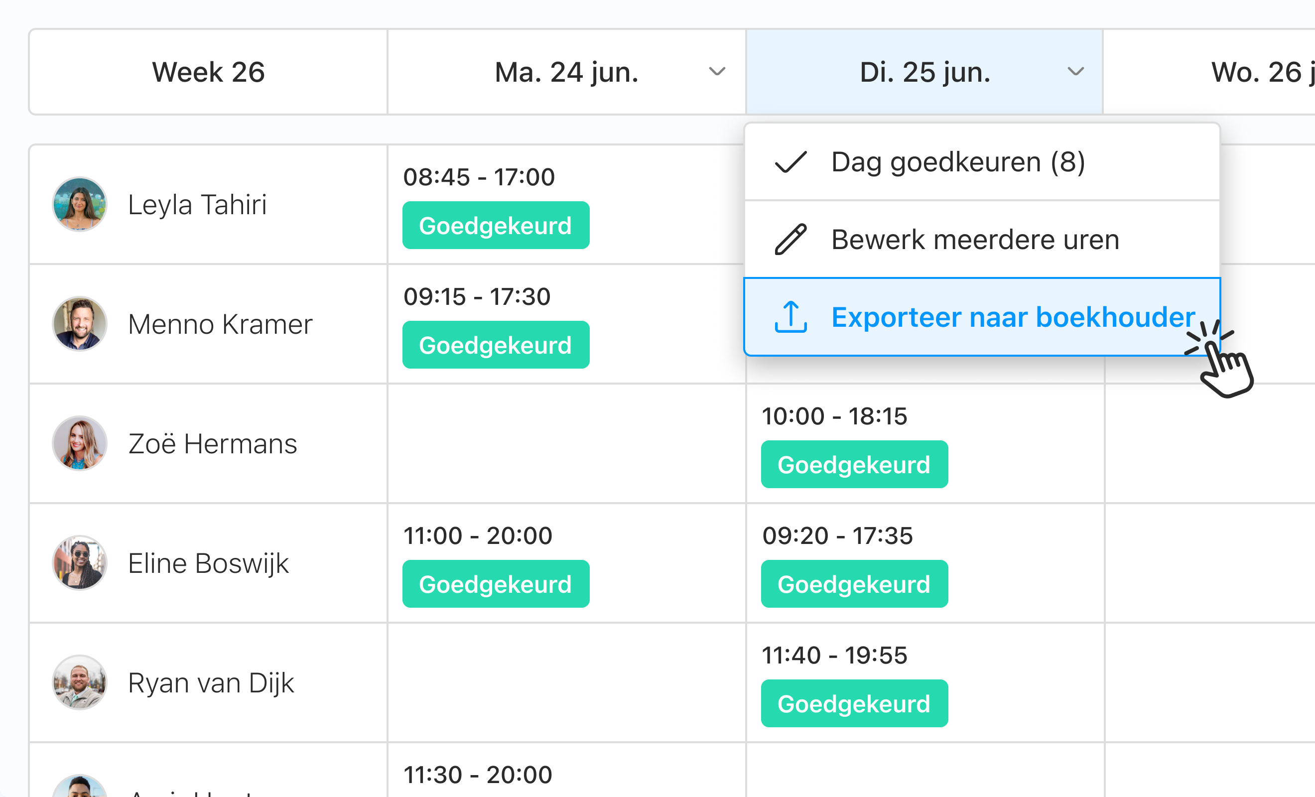 Eitje dashboard preview