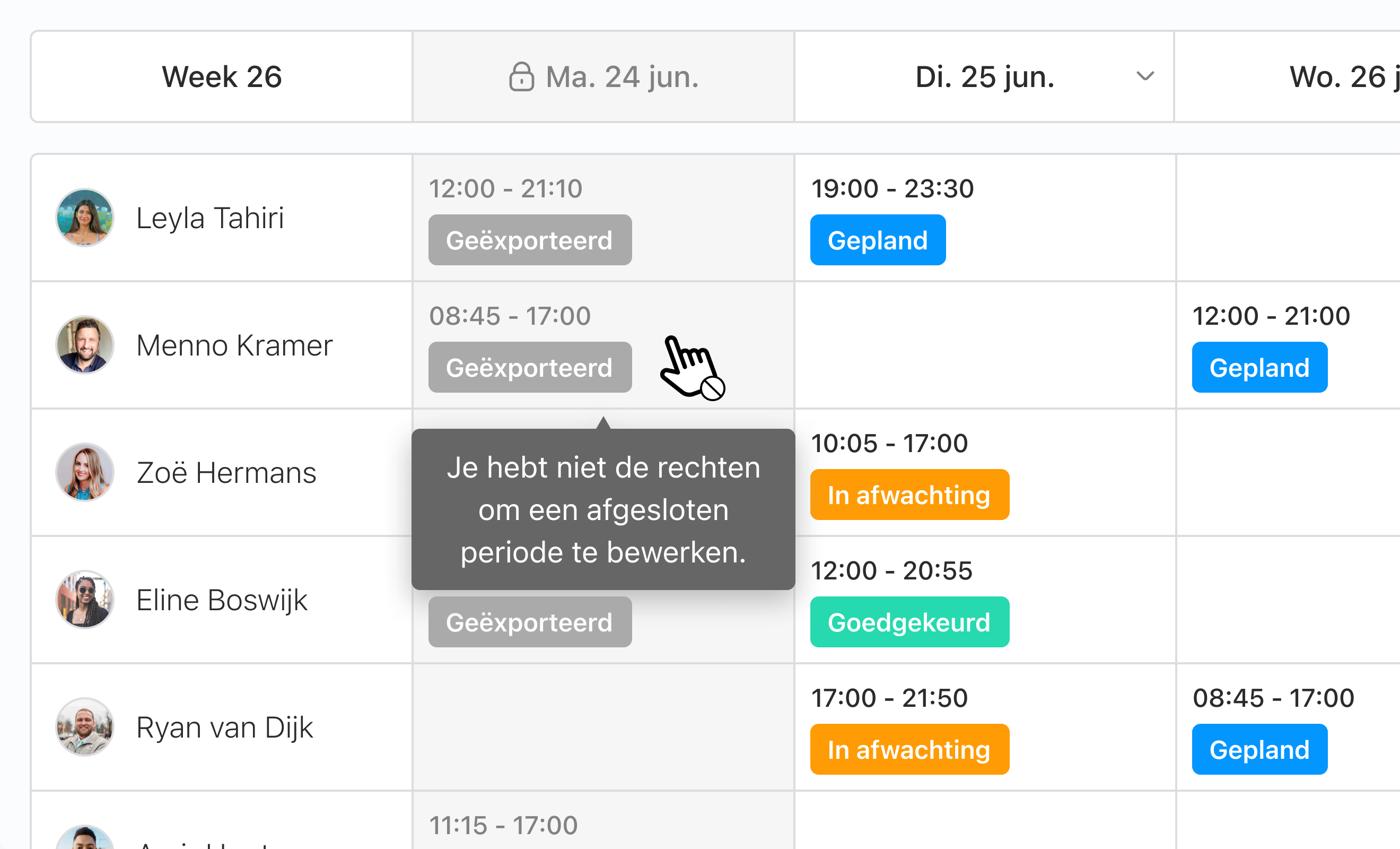 Eitje dashboard preview