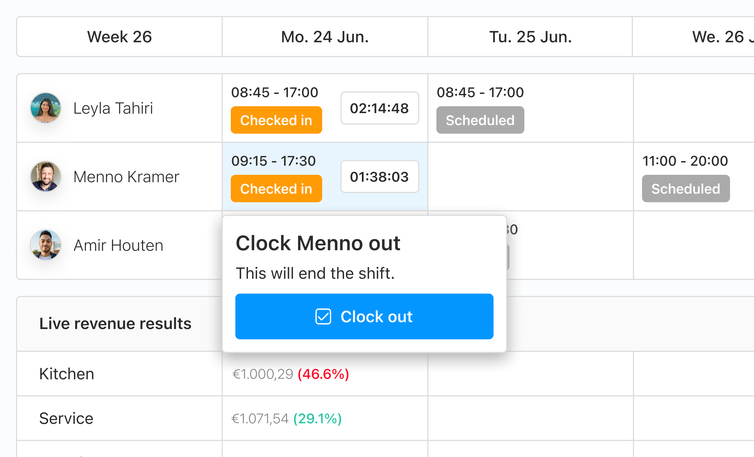 Eitje dashboard preview