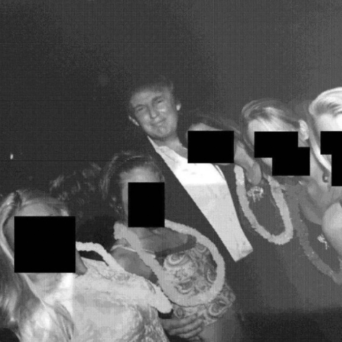 Trump With Women, Faces Masked