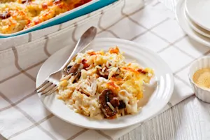 Chicken Rice and Mushroom Casserole