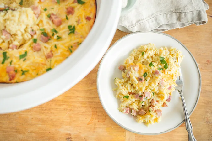 Busy Morning Ham And Cheddar Casserole