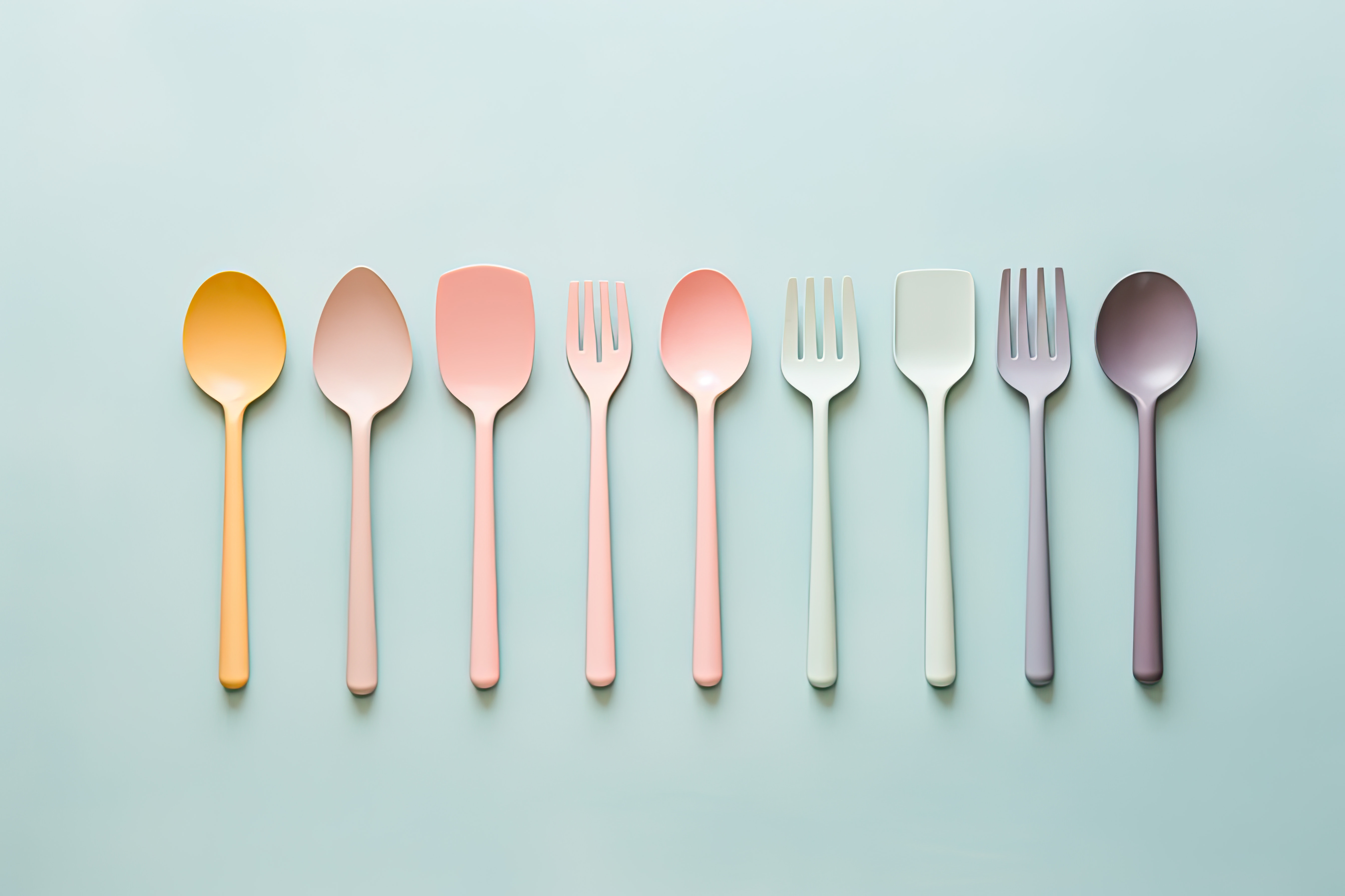What utensil does water use to eat? image