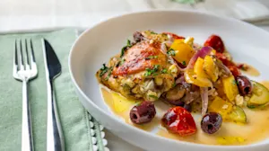 Sheet Pan Greek Chicken Thighs