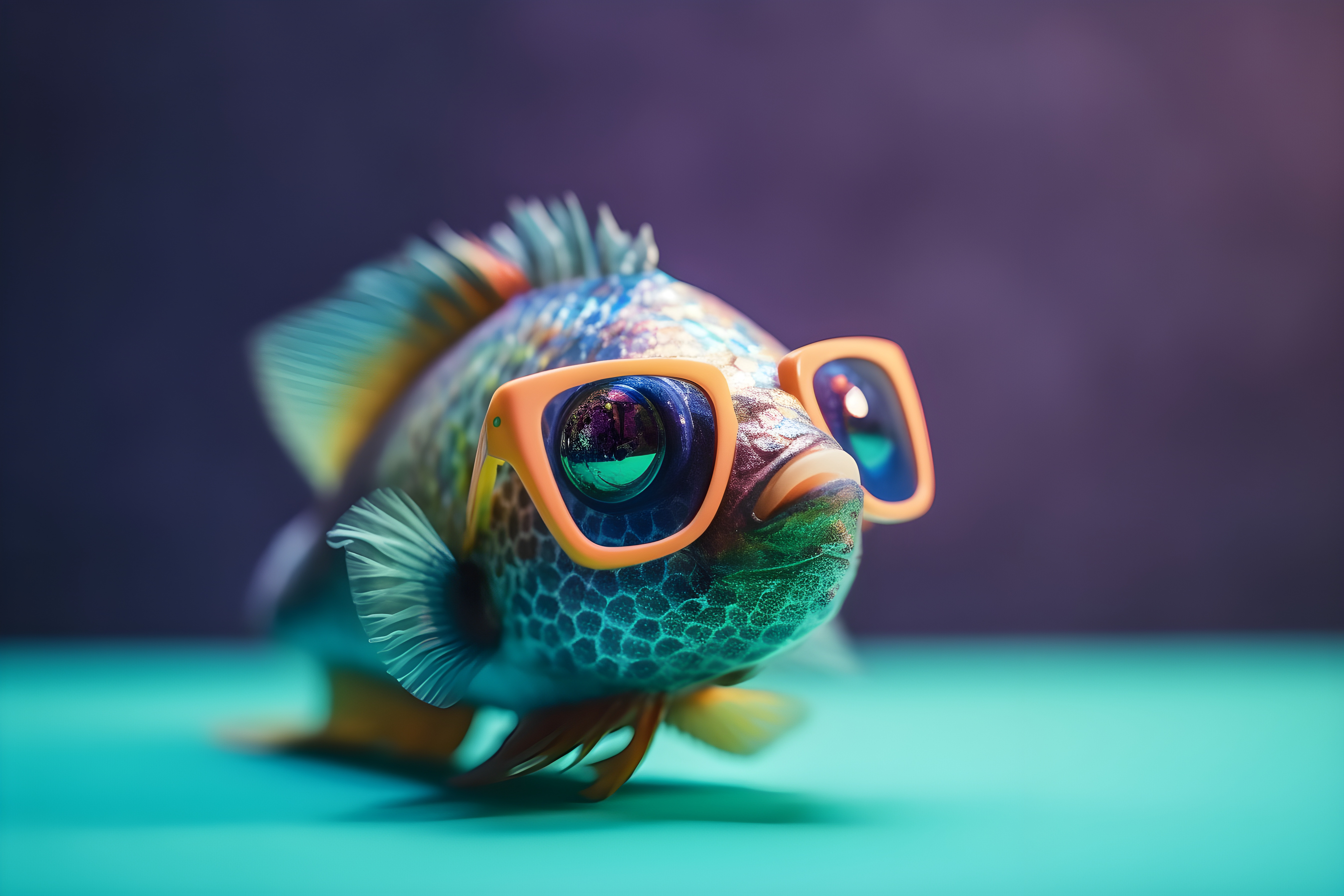 What do fish use for glasses? image