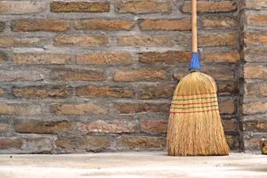 Why was the broom late for school? image