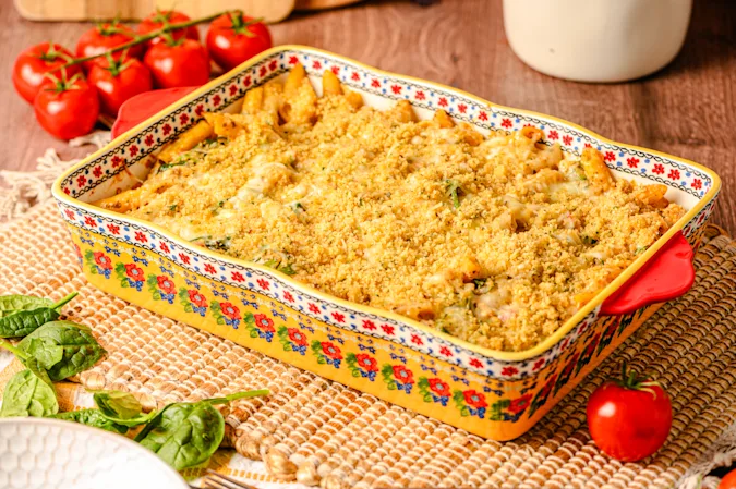 Pesto Chicken Alfredo Bake 1