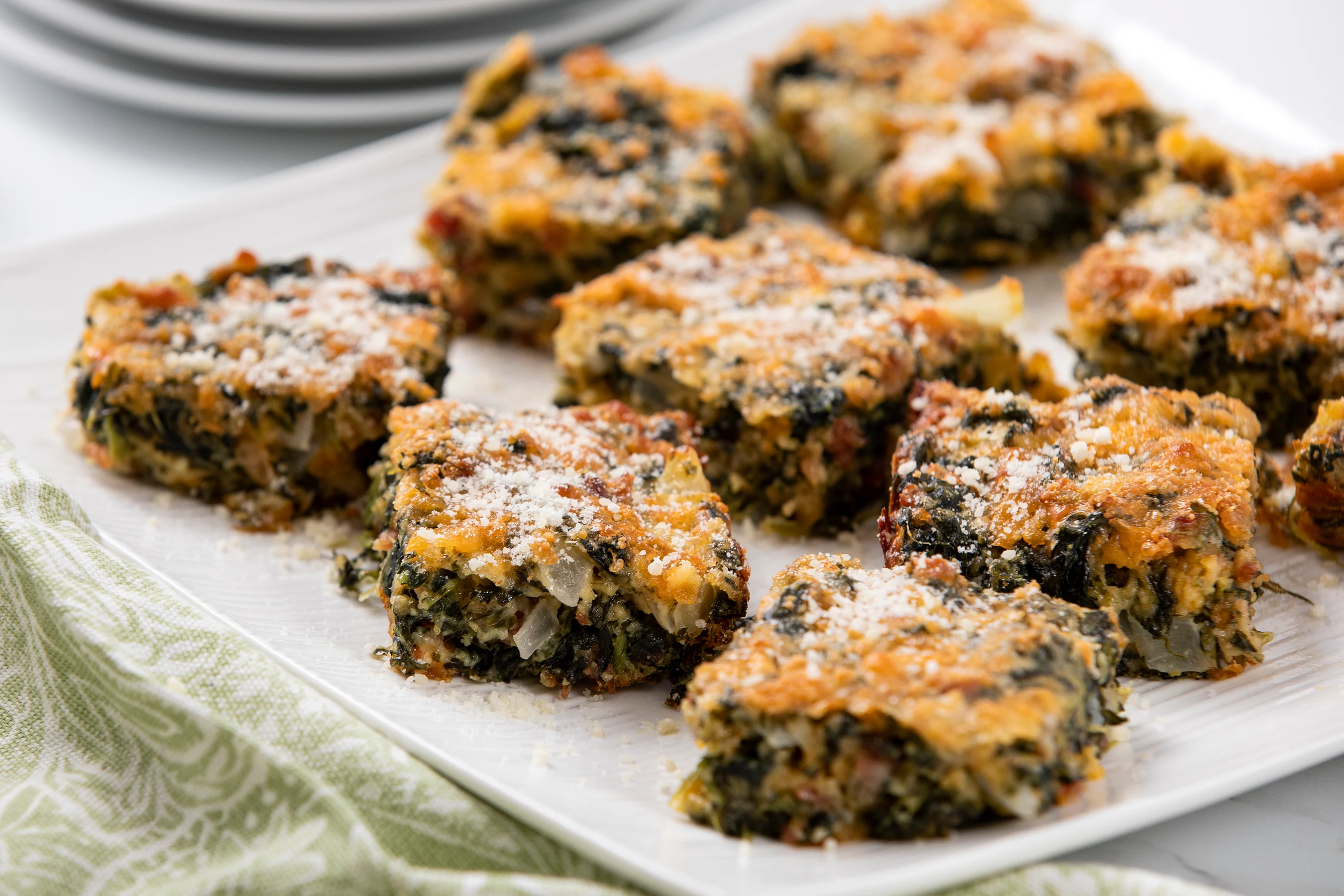 Almost-Healthy Spinach Squares | Mama's Cooking