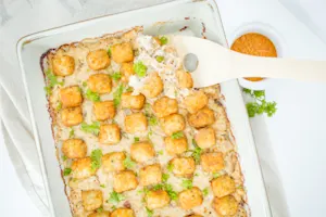 Hot Crab Tot Dish