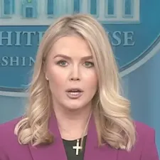 Karoline Leavitt at her first Press Conference in 2025