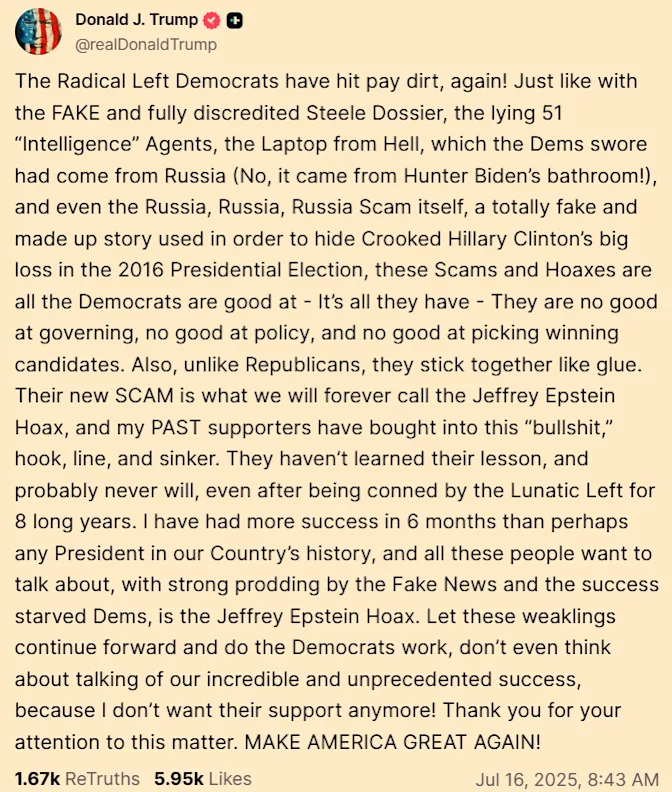 Trump Truth 71625