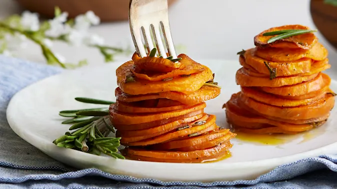 Roasted Sweet Potato Stacks 1