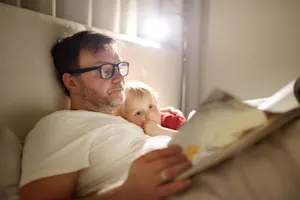 What did the dad tell his son when he had a bad dream on Christmas Eve? image