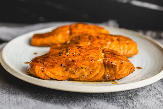 Hearts A-Glazed Salmon