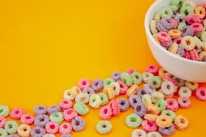 What did the mom say to her kids when they spilled their cereal on the floor? image