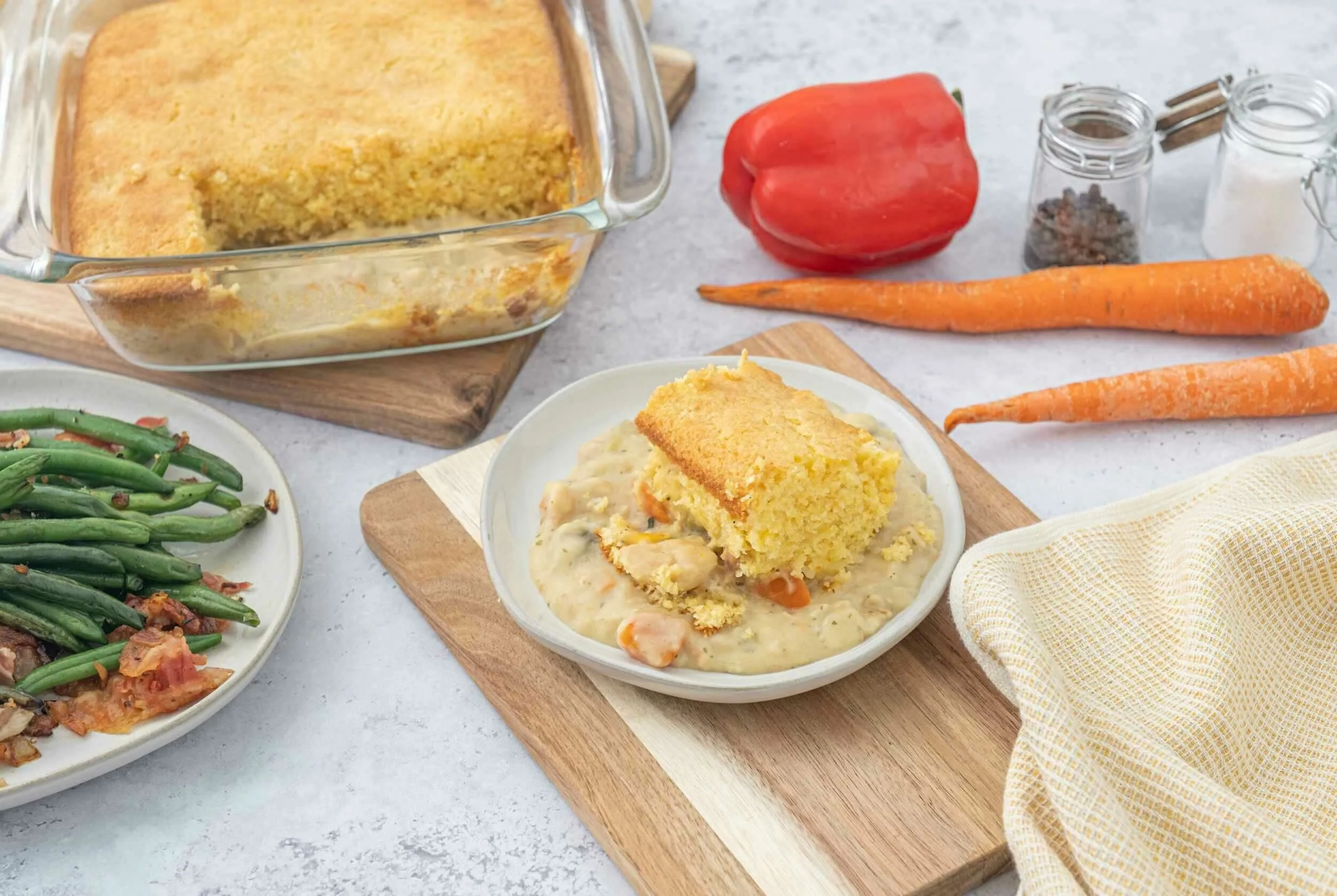 Farm Fresh Chicken Cornbread Casserole | Cooking Professionally