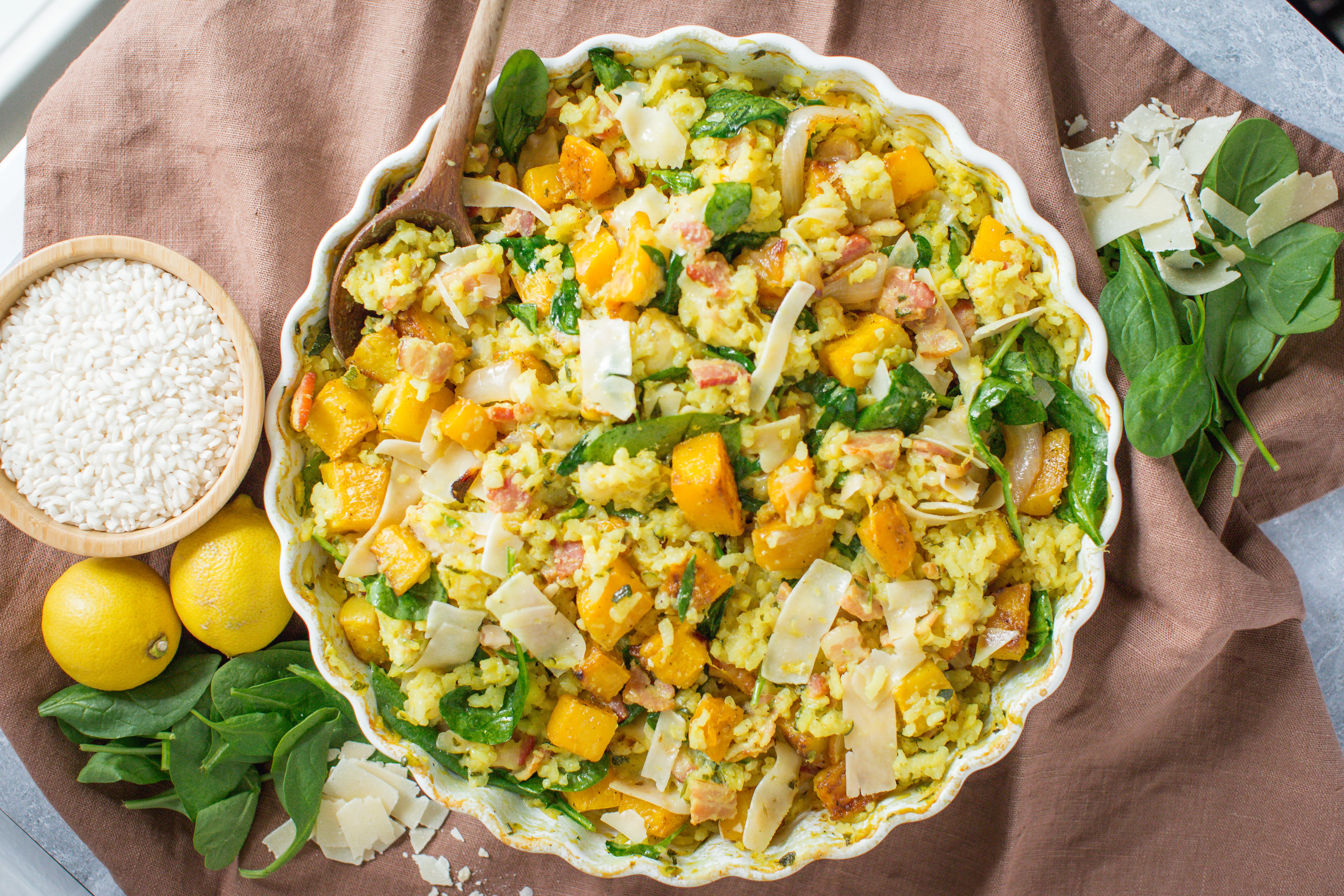 Roasted Pumpkin Bacon Risotto | Cooking Professionally