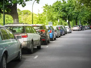 Where do vehicles hang out all summer? image