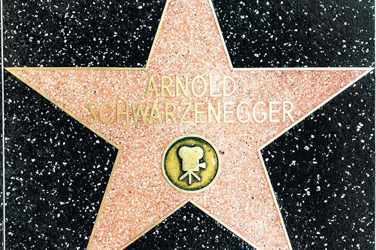  What kind of car does Arnold Schwarzenegger drive? image