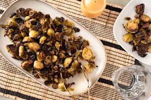 Crunchy Garlic Brussels