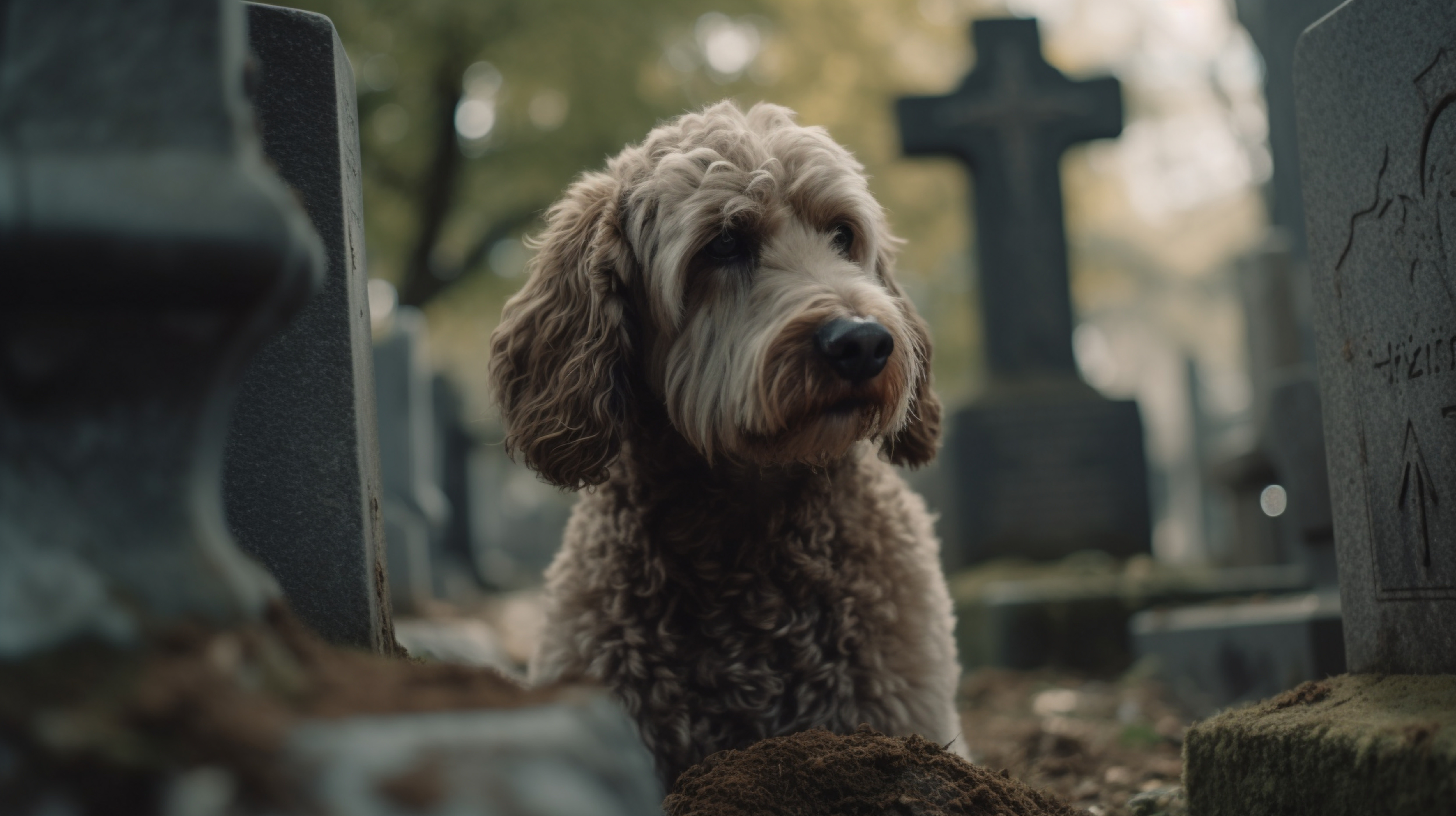 Why did the dog get kicked out of the cemetery? image