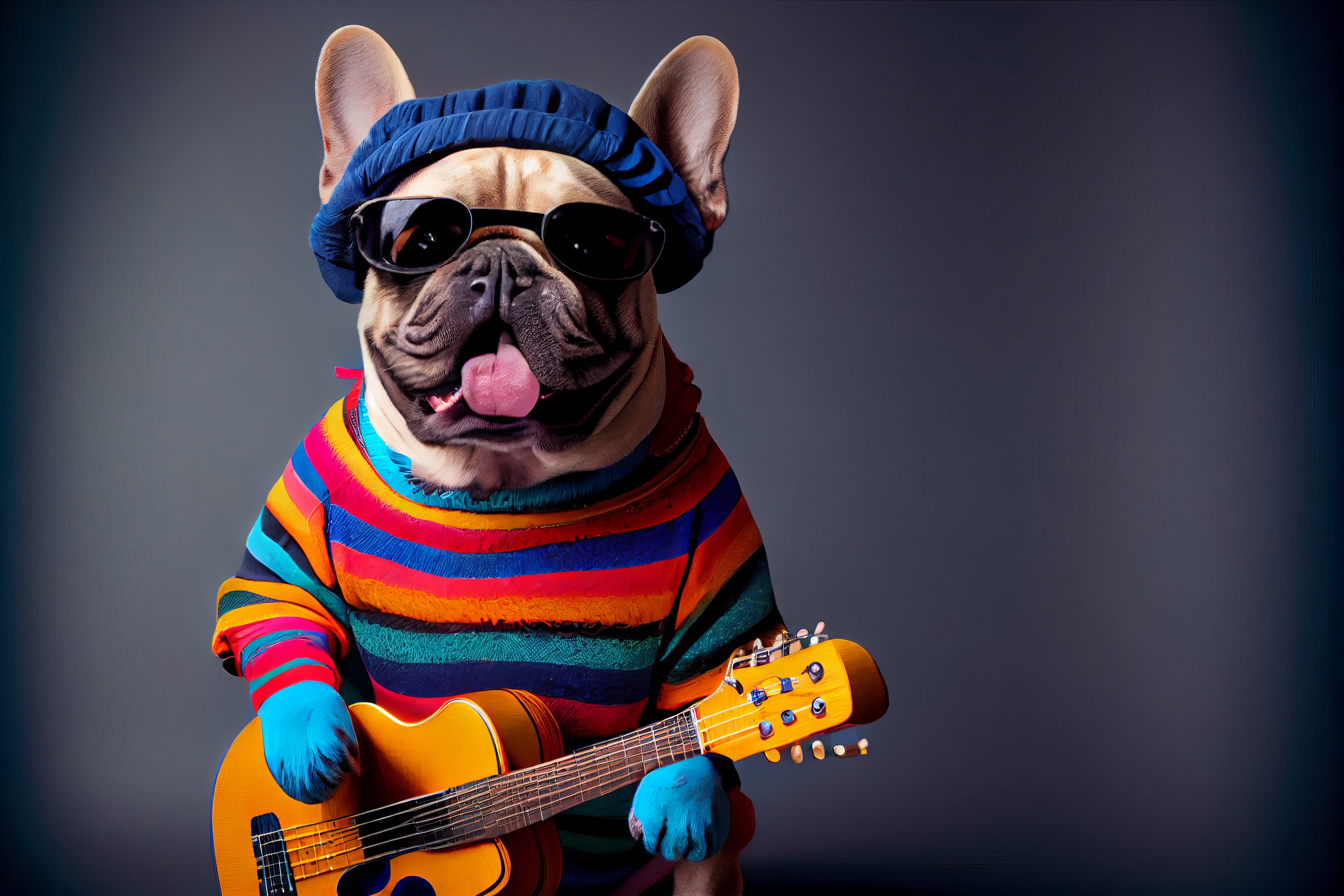 Which dog belongs in a band? image