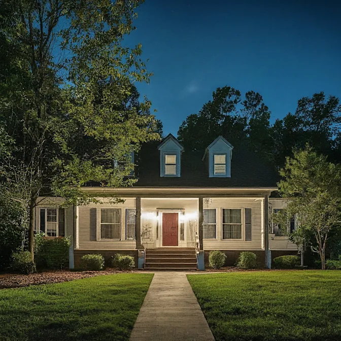 NC House at Night 