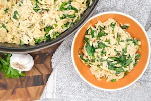 Garlic And Spinach Orzo