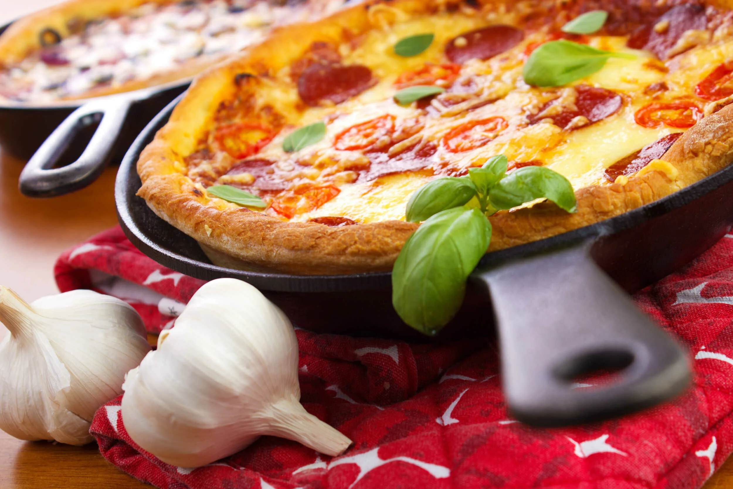 Cast-Iron Skillet Pepperoni Pizza | Recipes Direct