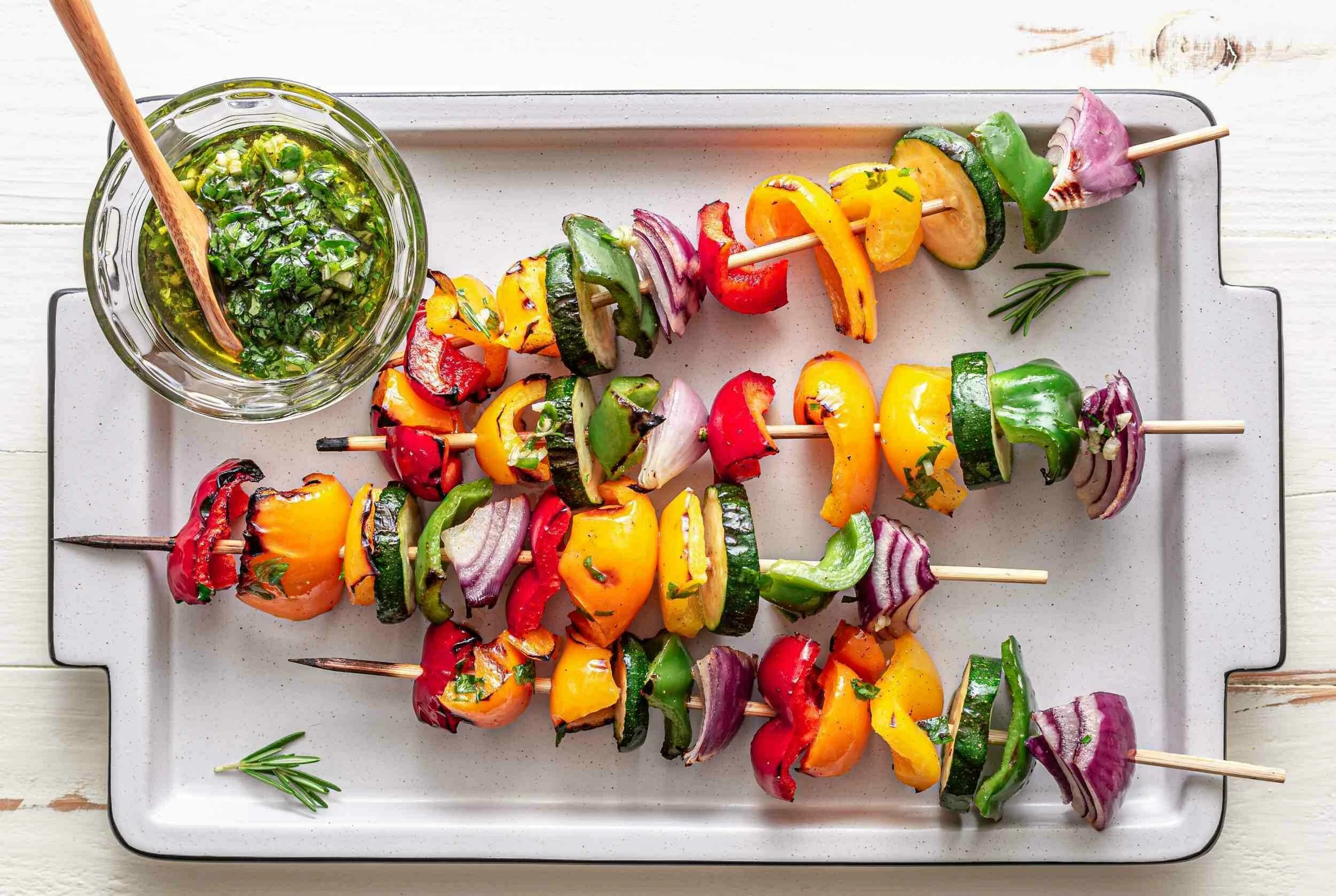 Grilled Rainbow Veggie Skewers | Mama's Cooking