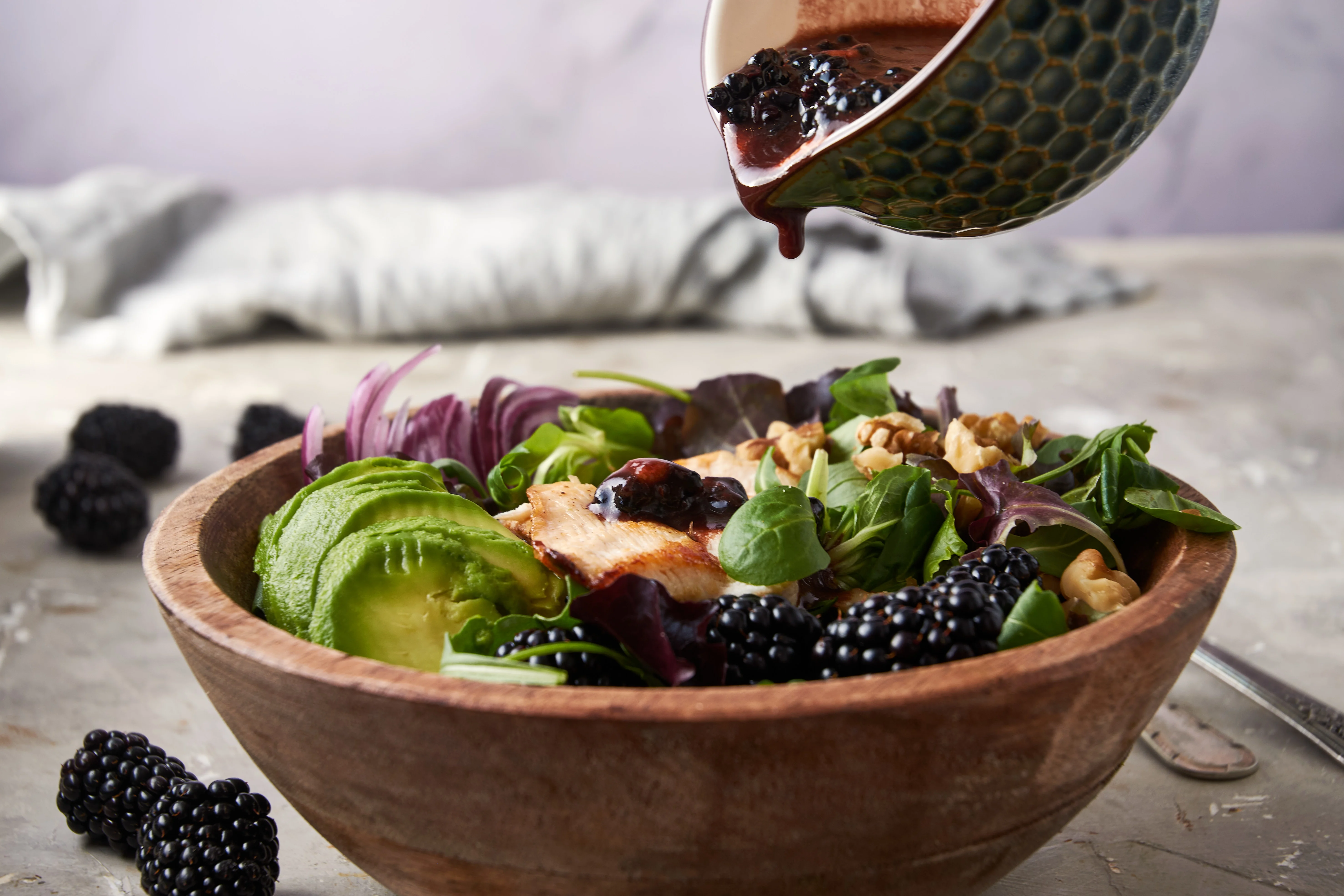Roasted Blackberry Chicken Salad | Cooking Professionally