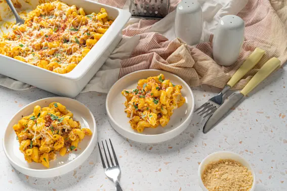 Chicken Bacon Pumpkin Pasta Bake-3