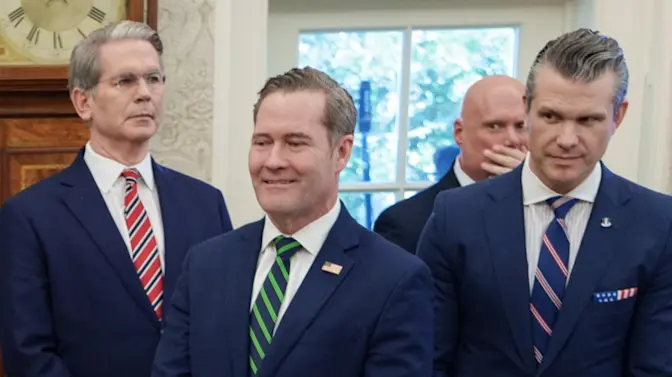Mike Waltz with Scott Bessent and Pete Hegseth