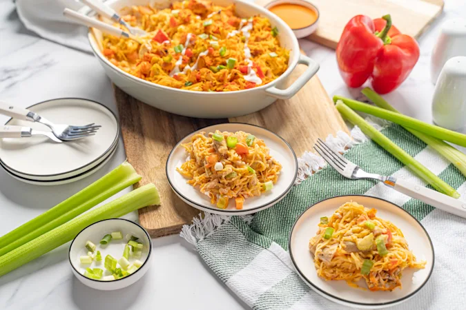 Skinny Buffalo Chicken Casserole
