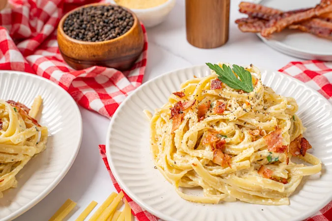 Delectable Fettuccine Carbonara