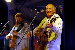 US Navy 080128-N-3235P-221 Recording artists Jimmy Buffett, right, and Mac Macnally, a member of the
