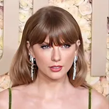 Taylor Swift at the Golden Globes 2024 (Enhanced, cropped) 1
