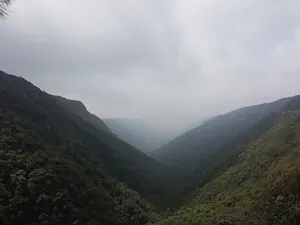 View from Mawkdok Dympep Valley View Point, Cherrapunji, Meghalaya, India in April 2017