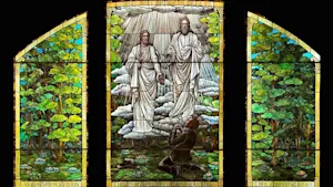 Joseph Smith-s First Vision in Stained Glass at the LDS Church History Museum
